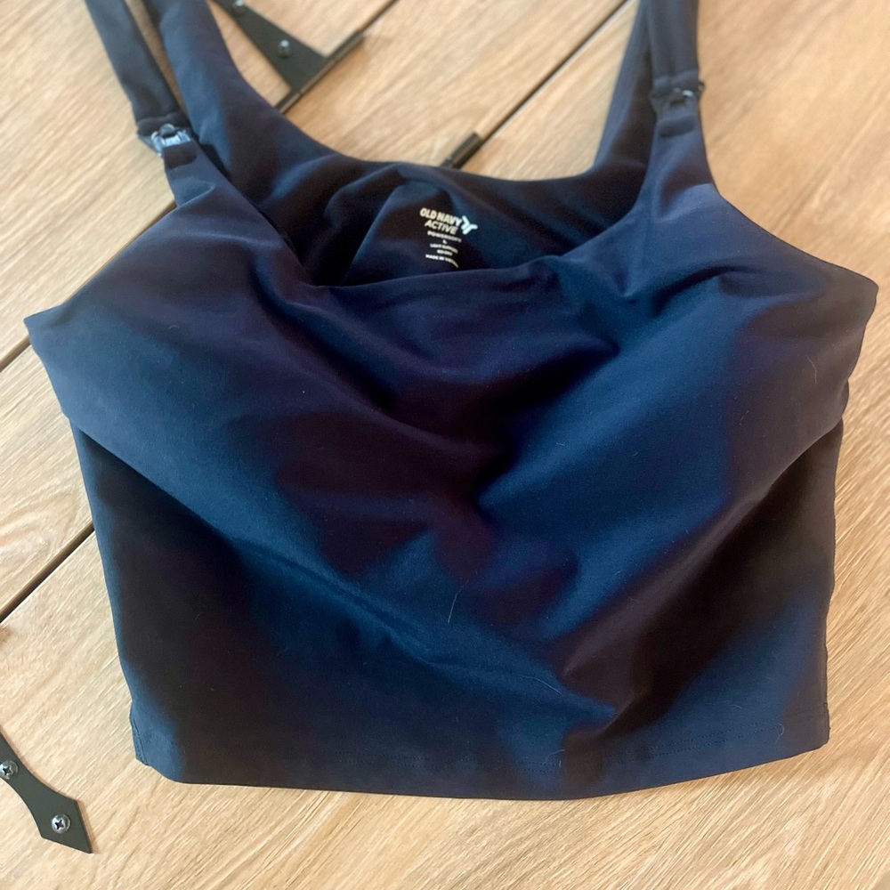 Old Navy Active Nursing Crop Navy Blue Activewear Top